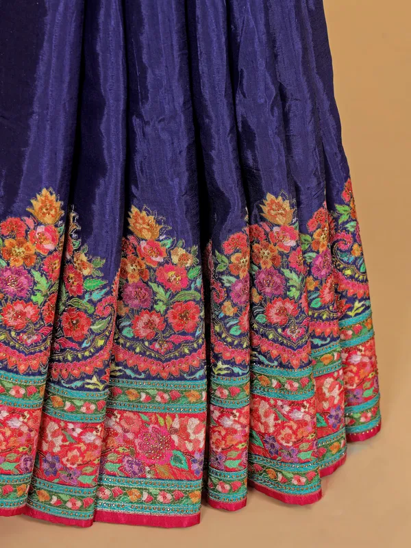 Navy silk zari weaving saree for women