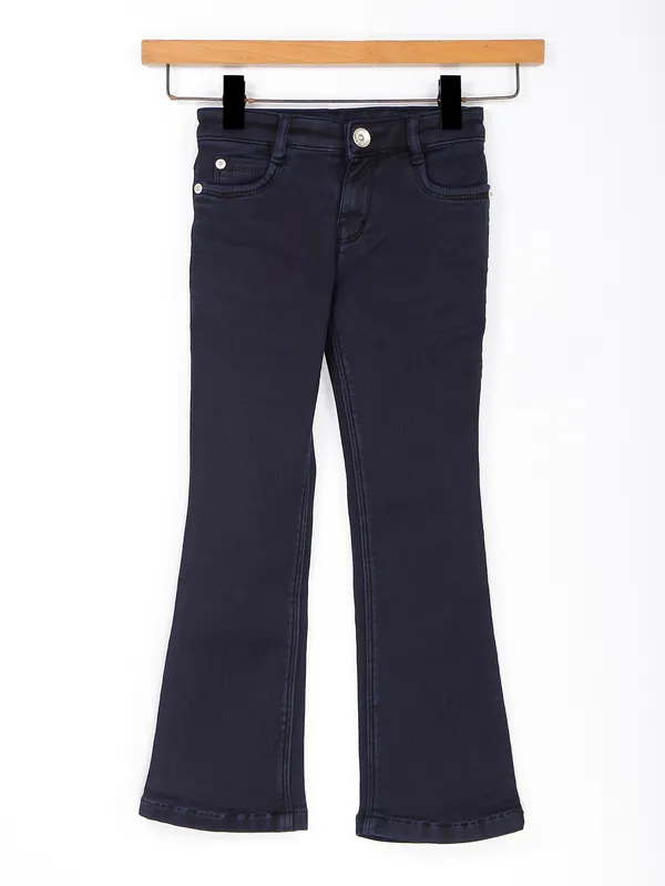 Navy solid girls jeans