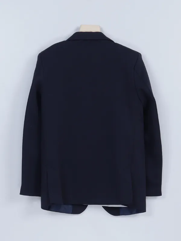 Navy terry rayon blazer with t shirt