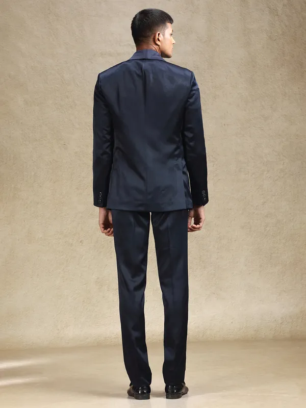 Navy terry rayon coat suit for mens wear