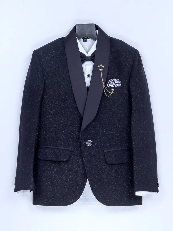 Navy terry rayon party and reception coat suit