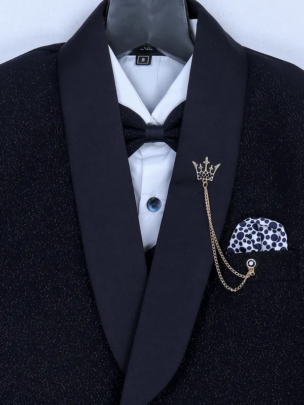 Navy terry rayon party and reception coat suit