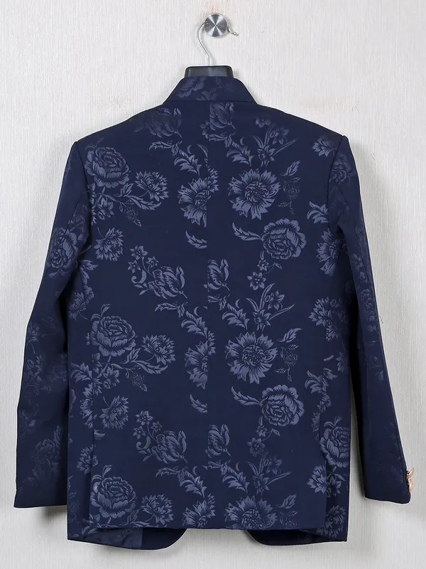 Navy terry rayon wedding and recption indowestern