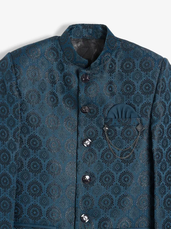 Navy textured jodhpuri suit