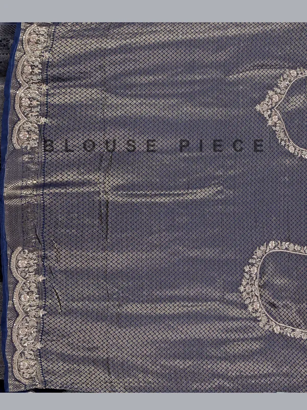 Navy tissue silk wedding wear saree