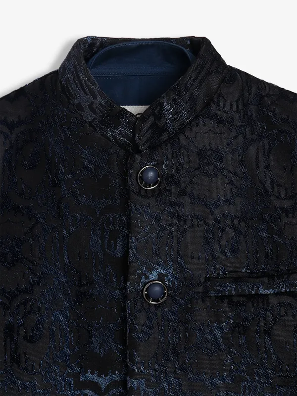 Navy velvet waistcoat with shirt