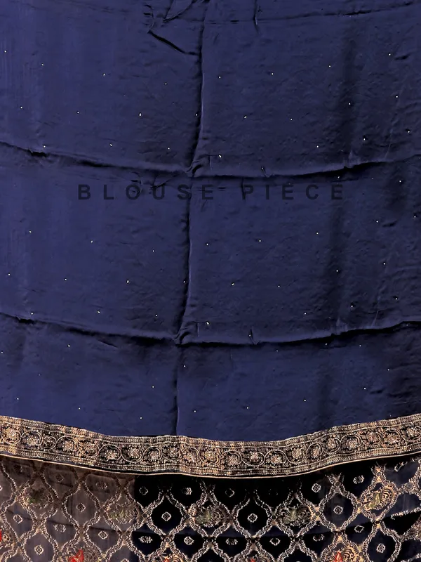 Navy wedding wear dola silk saree with zari weaving