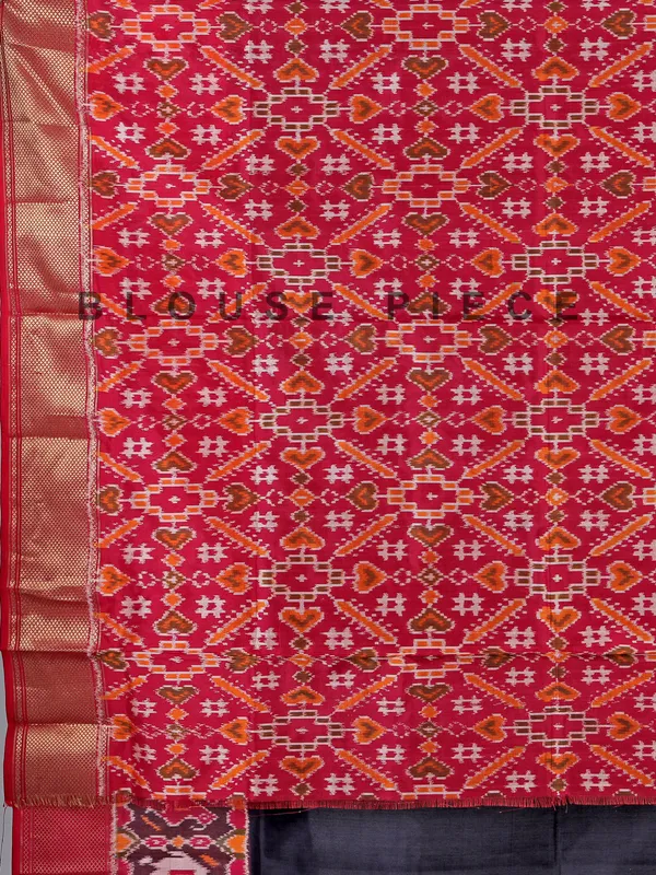 Navy zari weaving patola silk saree for grand celebrations