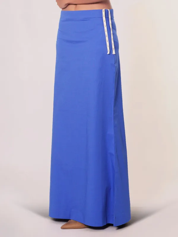 Neon blue lycra cotton saree shapewear