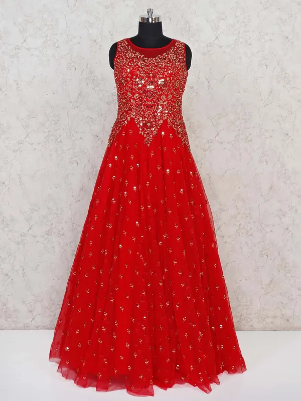 Net red designer party wear gown