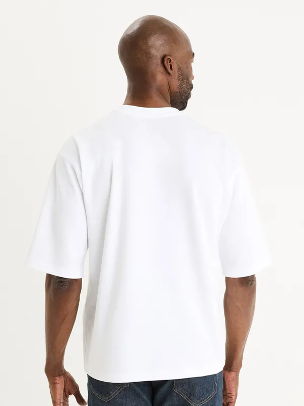 CELIO plain white cotton t-shirt