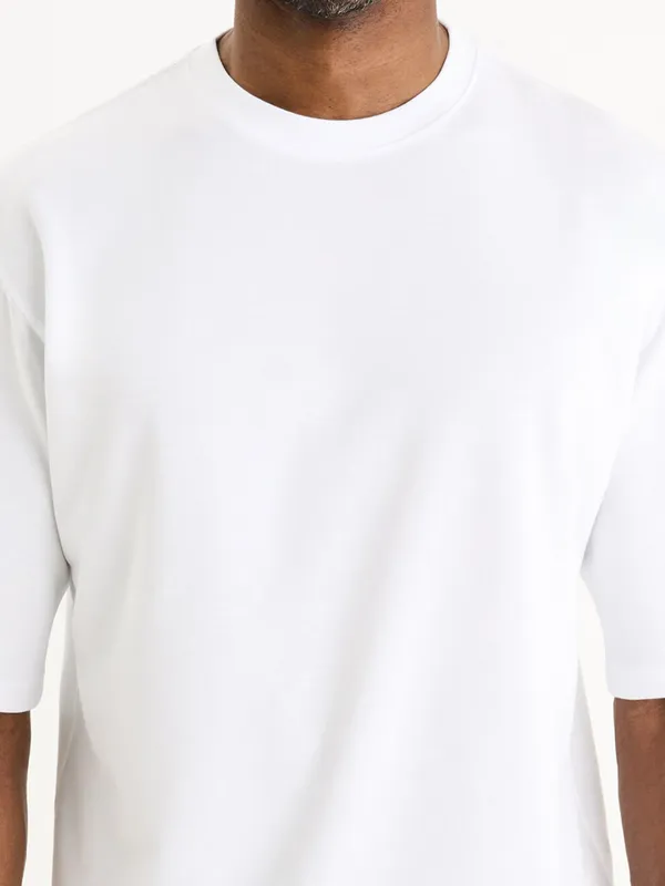 CELIO plain white cotton t-shirt
