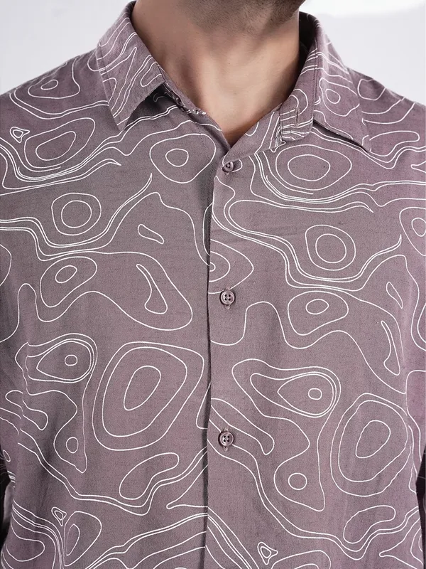 CELIO printed dusty pink cotton shirt