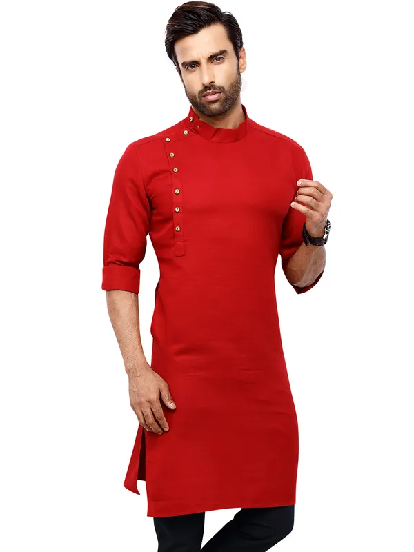 Classic red kurta for festival