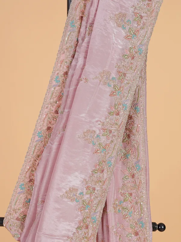 Elegant pink silk saree for wedding