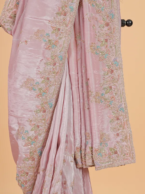 Elegant pink silk saree for wedding