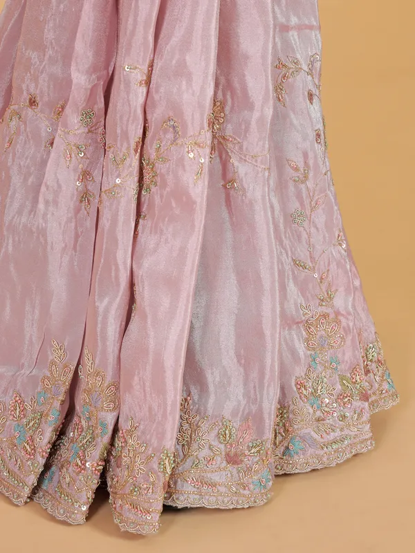 Elegant pink silk saree for wedding