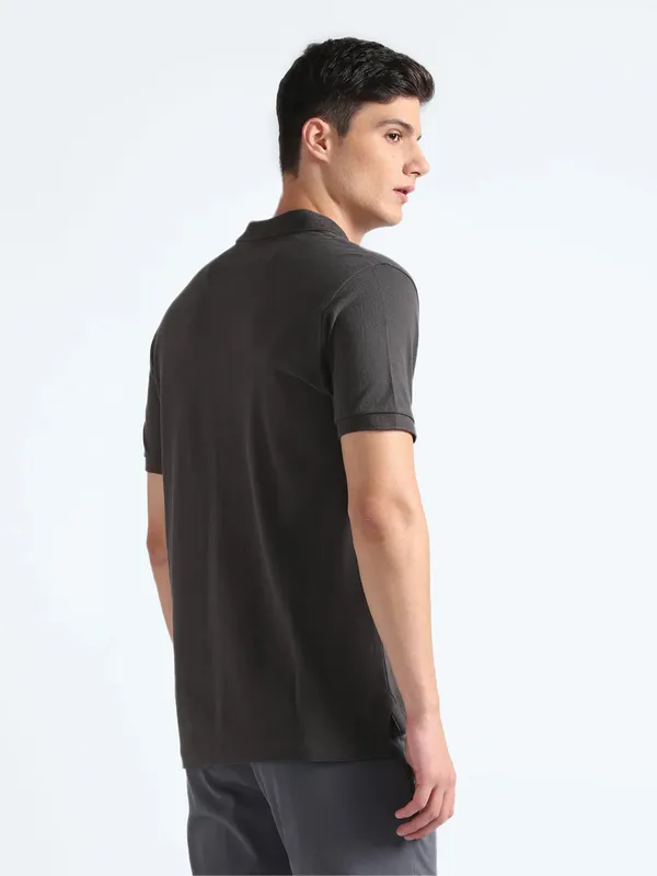 FLYING MACHINE dark grey plain t-shirt