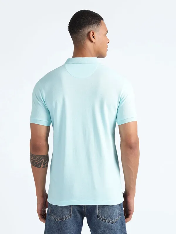 FLYING MACHINE light blue plain cotton t-shirt