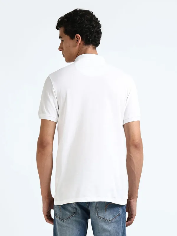 FLYING MACHINE white plain cotton t-hirt