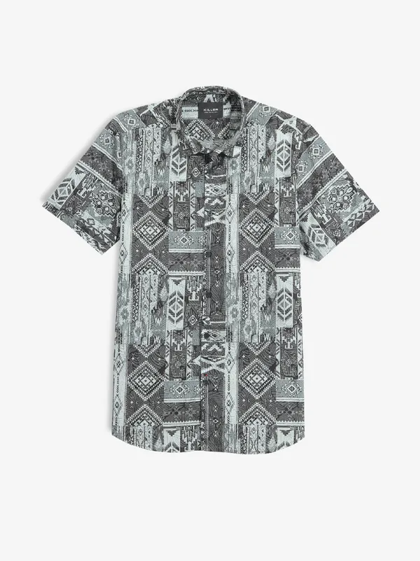 KILLER printed grey cotton shirt