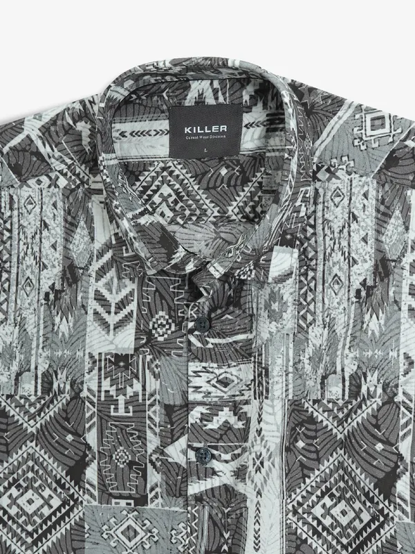 KILLER printed grey cotton shirt