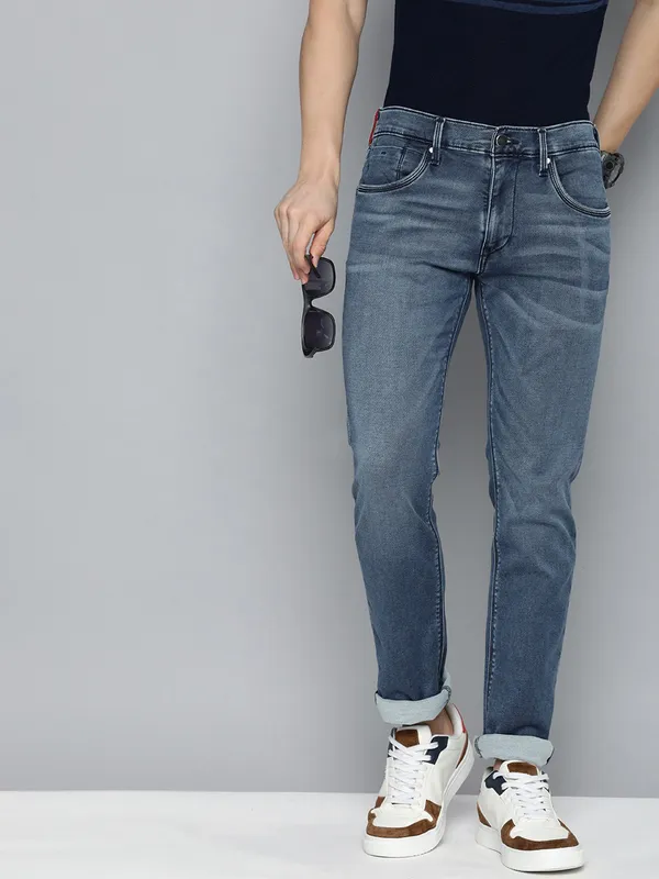LEVIS dark blue 65504 skinny fit washed jeans