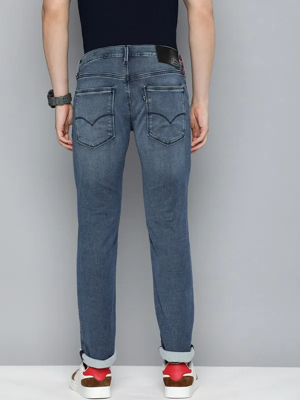 LEVIS dark blue 65504 skinny fit washed jeans
