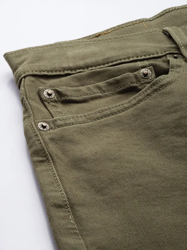 LEVIS moss green solid 511 slim fit jeans