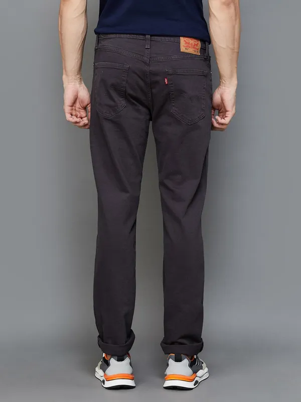 LEVIS solid dark grey 512 slim tapered fit jeans