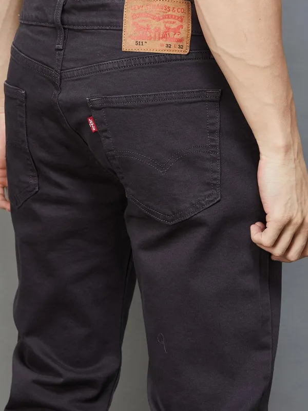 LEVIS solid dark grey 512 slim tapered fit jeans
