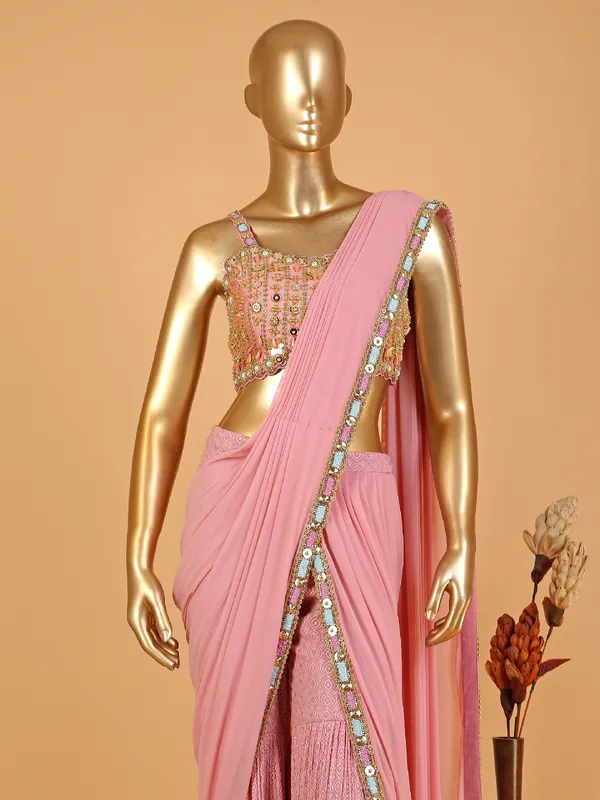 Newest pink designer georgette suit