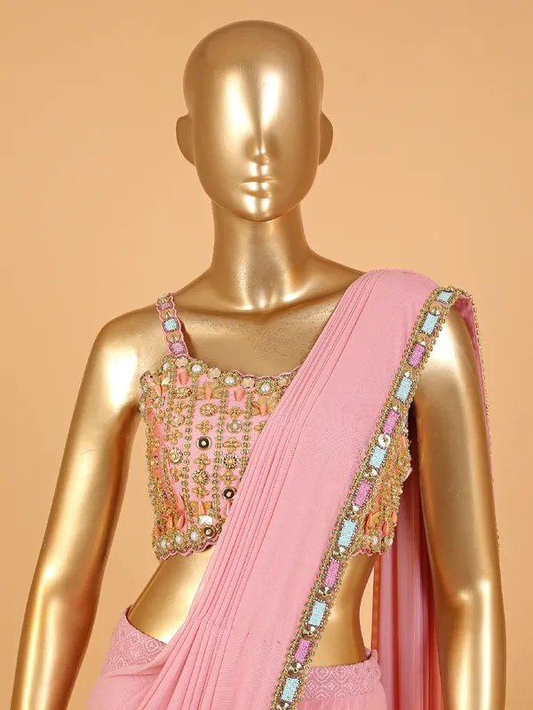 Newest pink designer georgette suit