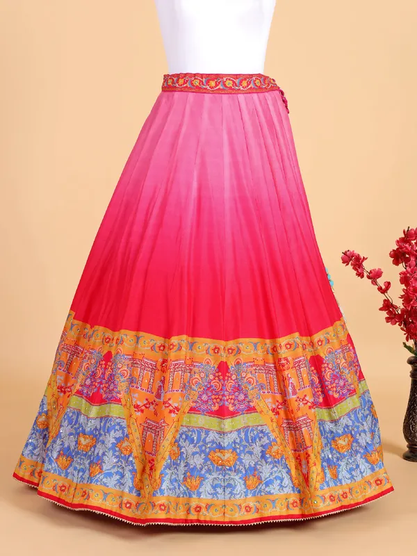 Newest rani color lehenga choli in silk
