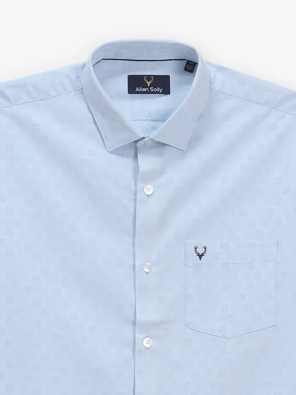 ALLEN SOLLY new sky blue checks slim fit casual shirt