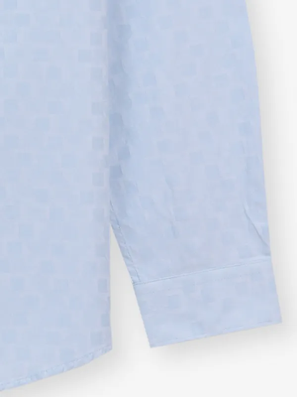 ALLEN SOLLY new sky blue checks slim fit casual shirt