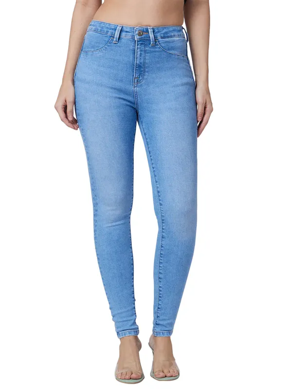 SPYKAR solid blue skinny jeans