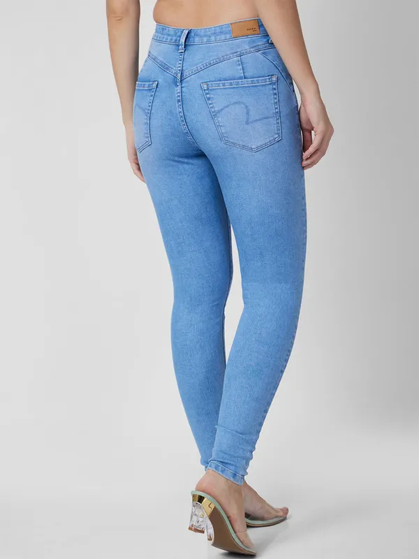SPYKAR solid blue skinny jeans