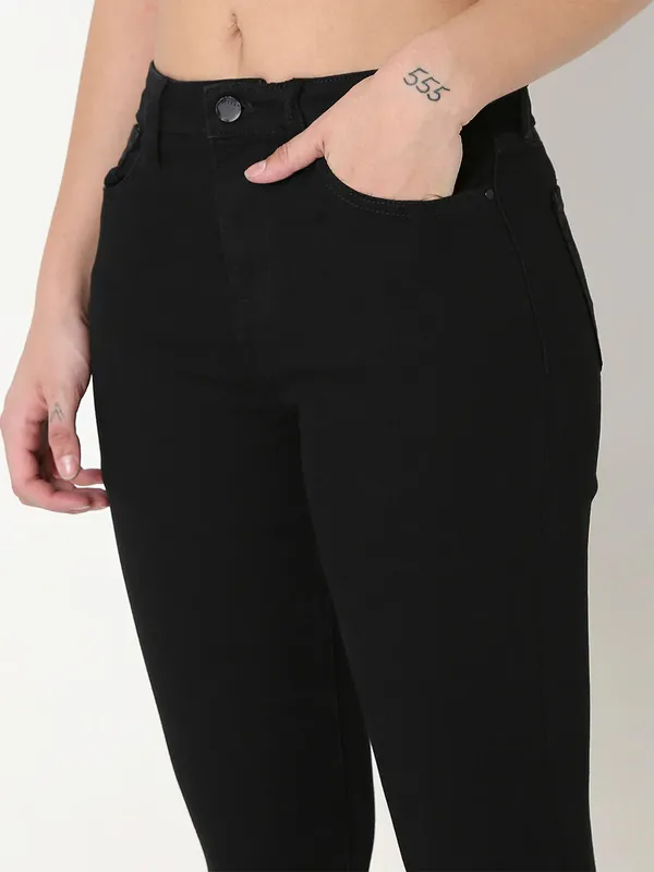 SPYKAR solid skinny fit jeans in black