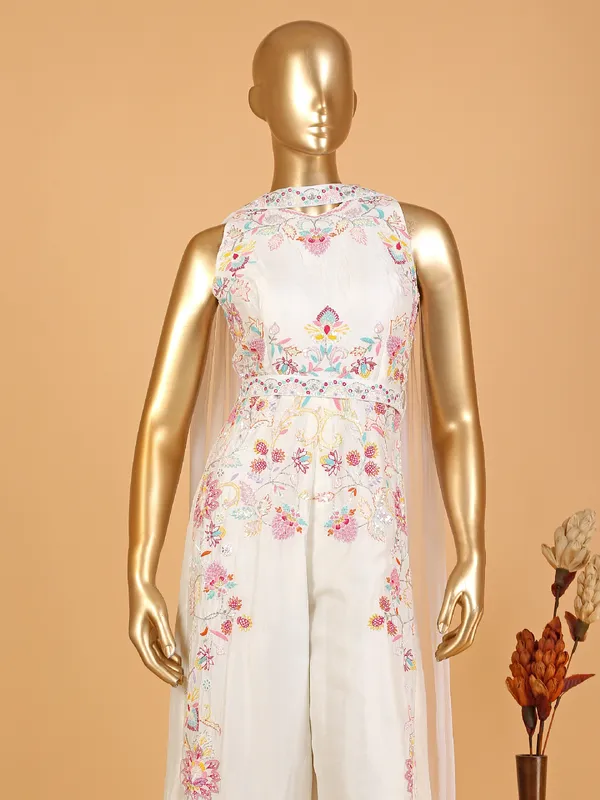 Stunning off-white silk jump suit