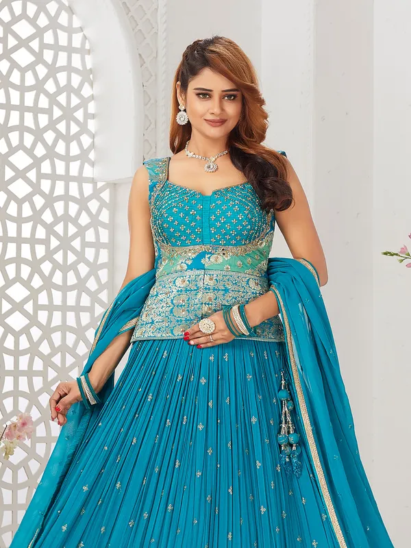 Newest aqua georgette lehenga choli