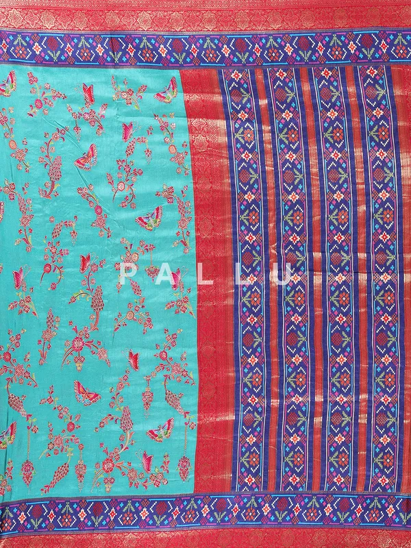 Newest aqua saree for festive