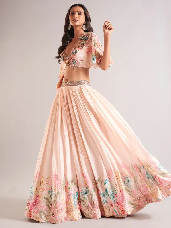 Newest baby pink designer lahenga choli