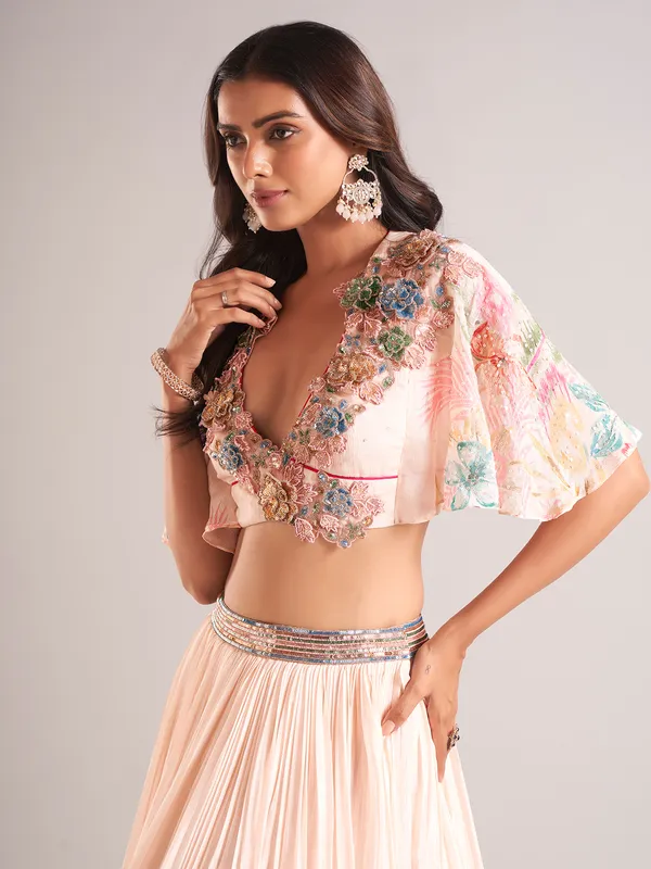 Newest baby pink designer lahenga choli