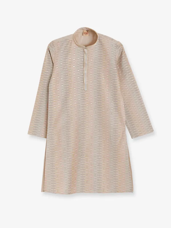 Newest beige silk kurta suit