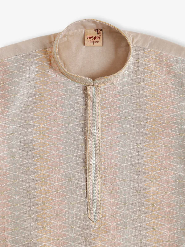 Newest beige silk kurta suit