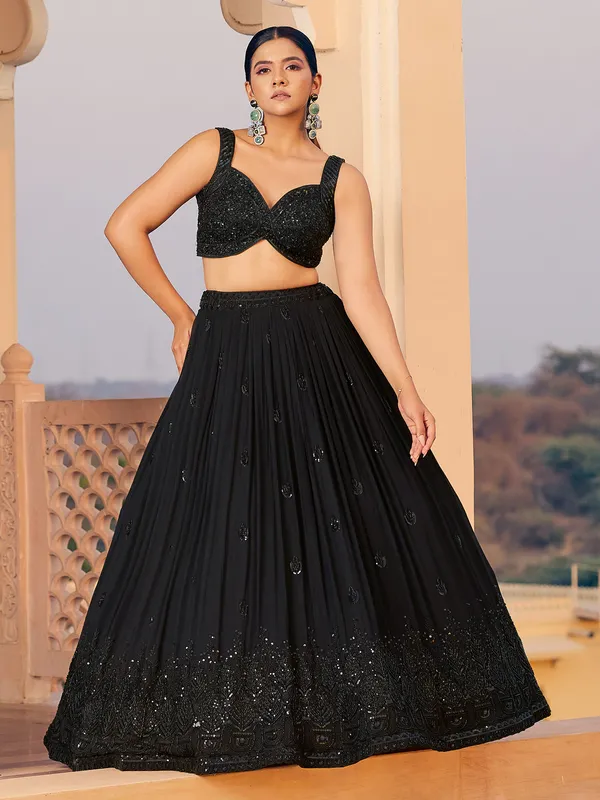 Newest black georgette lehenga choli