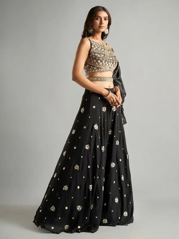 Newest black georgette palazzo salwar suit