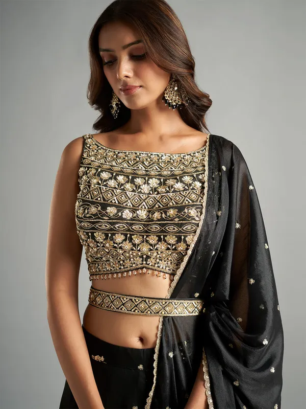 Newest black georgette palazzo salwar suit
