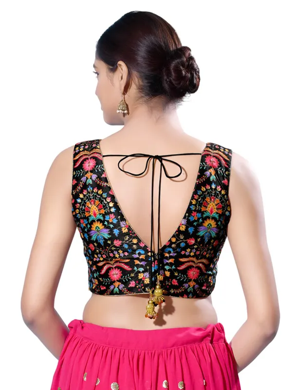 Newest black readymade silk blouse
